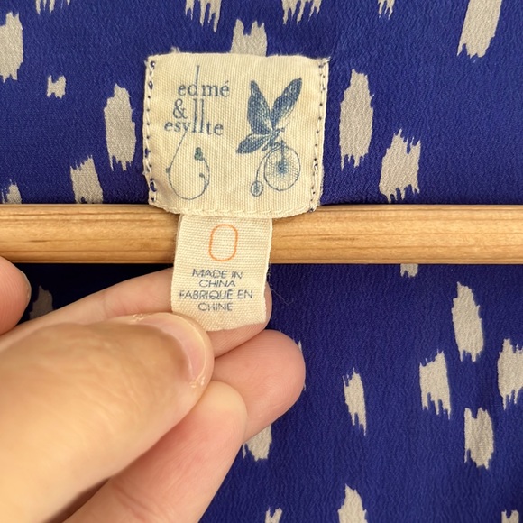 Anthropologie edme & esyllte Navy & White Top Size 0 - Picture 6 of 8